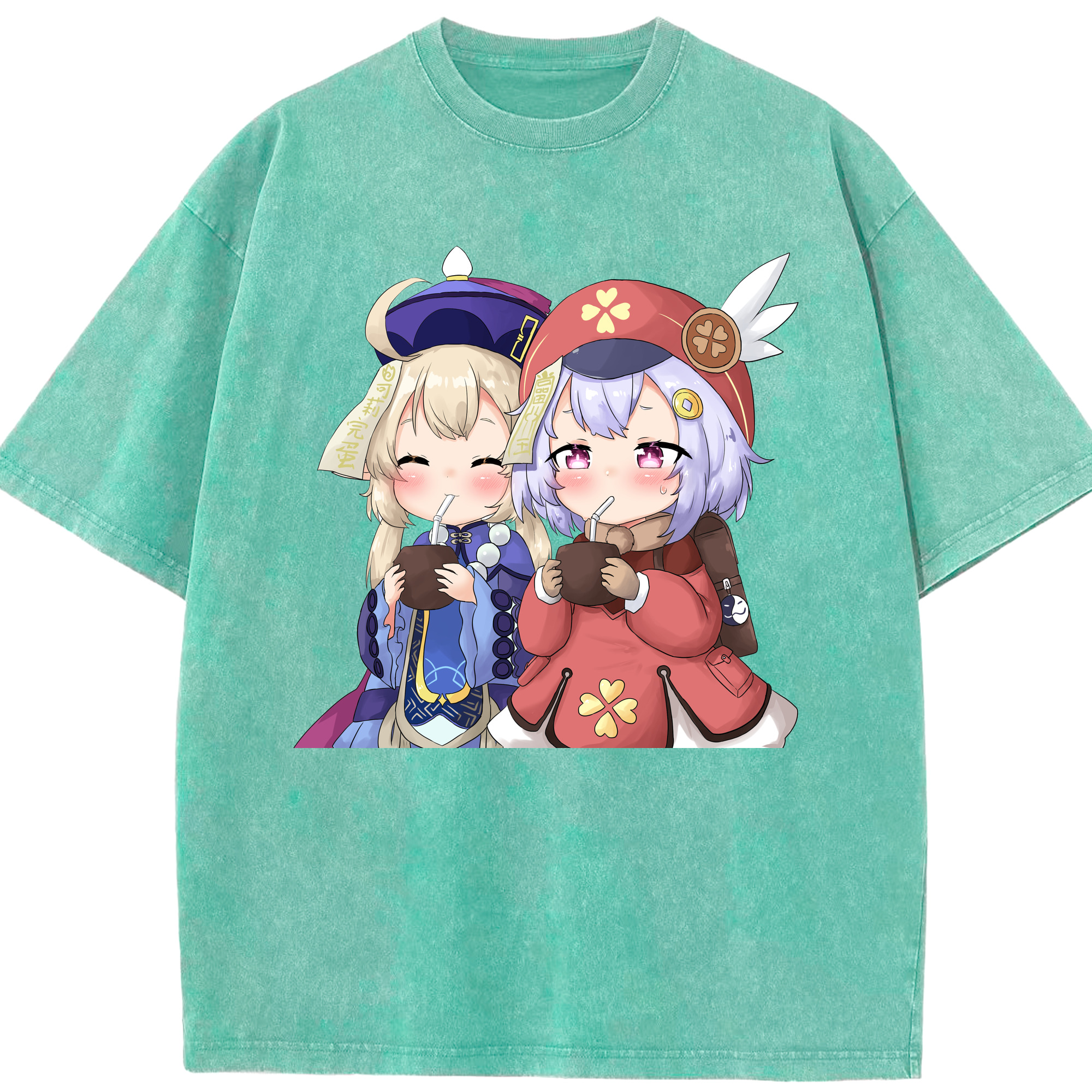 げんし神 七七 なな  genshin Nana 綿100% ヴィンテージ風 半袖Tシャツ（フロントプリント）